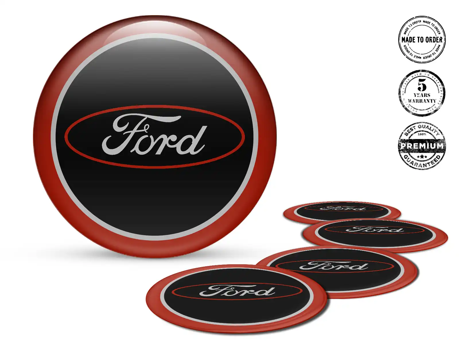 Ford Calcomanía de Rueda Estilo Insignias Silicona Racing
